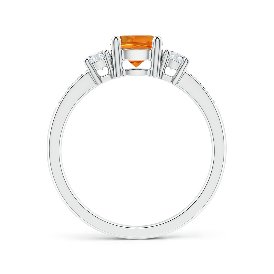 6mm AAAA Three Stone Citrine and Diamond Ring in P950 Platinum Side-1