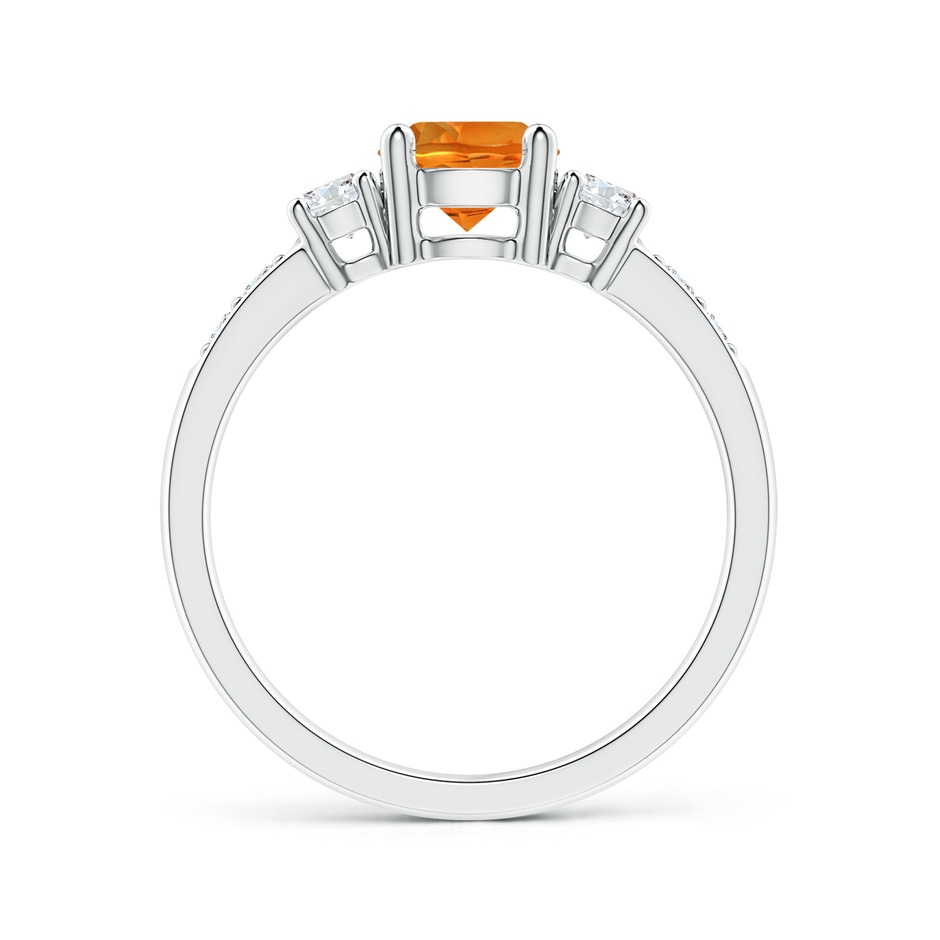 6mm AAAA Three Stone Citrine and Diamond Ring in White Gold side-1