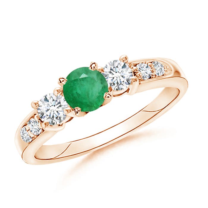 A - Emerald / 1.08 CT / 14 KT Rose Gold