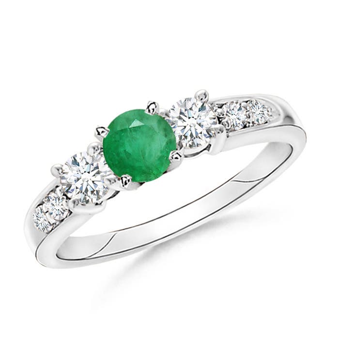 A - Emerald / 1.08 CT / 14 KT White Gold