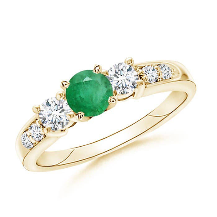 A - Emerald / 1.08 CT / 14 KT Yellow Gold