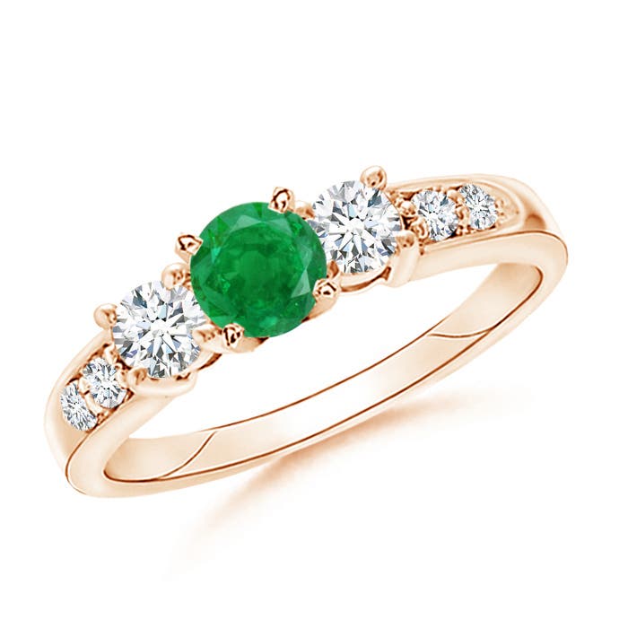 AA - Emerald / 1.08 CT / 14 KT Rose Gold