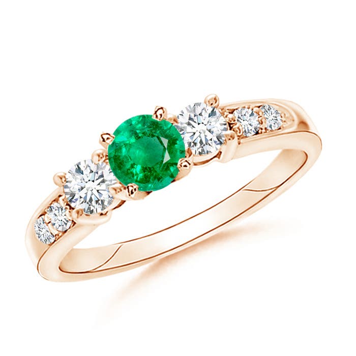 AAA - Emerald / 1.08 CT / 14 KT Rose Gold