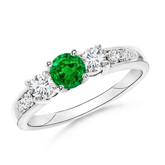 AAAA - Emerald / 1.08 CT / 14 KT White Gold