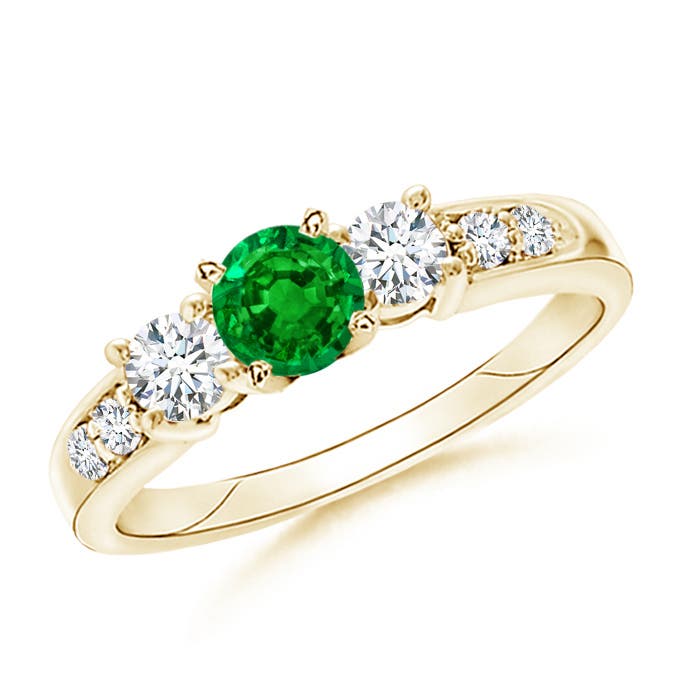 AAAA - Emerald / 1.08 CT / 14 KT Yellow Gold