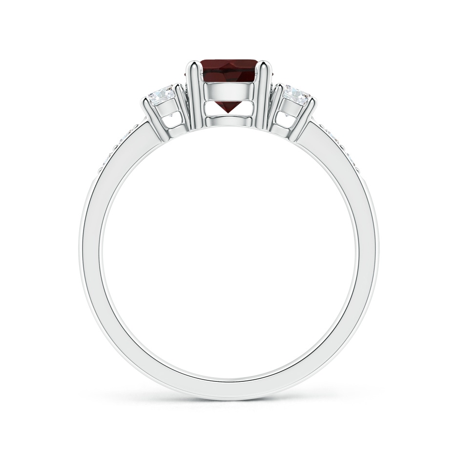 6mm A Three Stone Garnet and Diamond Ring in White Gold side-1