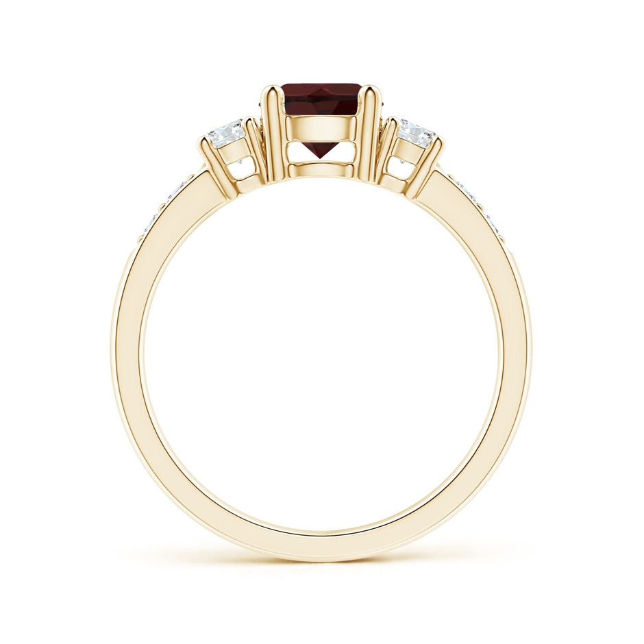 6mm A Three Stone Garnet and Diamond Ring in Yellow Gold side-1