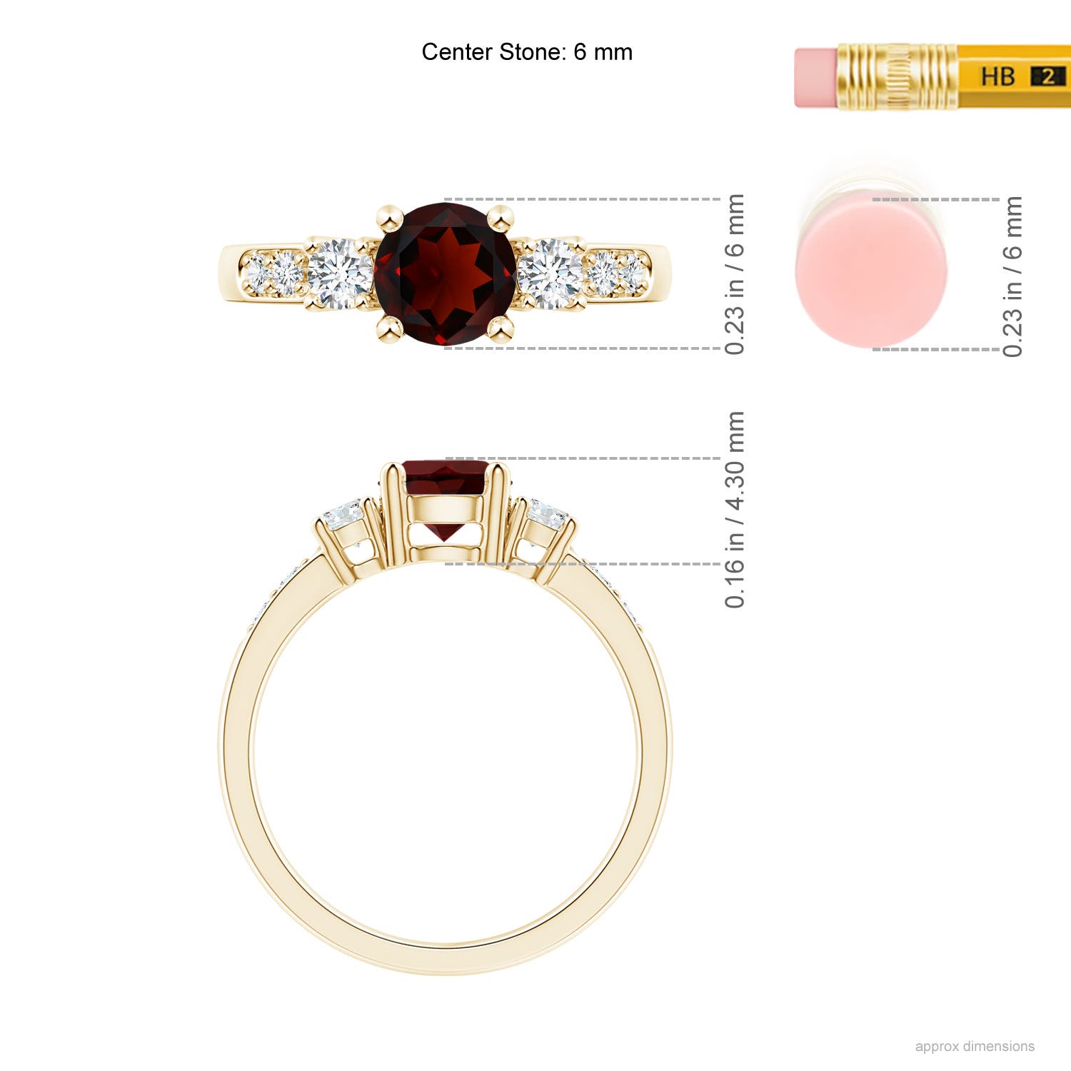 AA - Garnet / 1.33 CT / 14 KT Yellow Gold