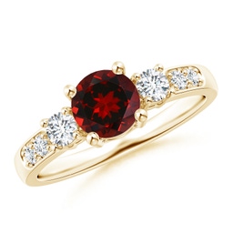 Garnet Three Stone Engagement Rings