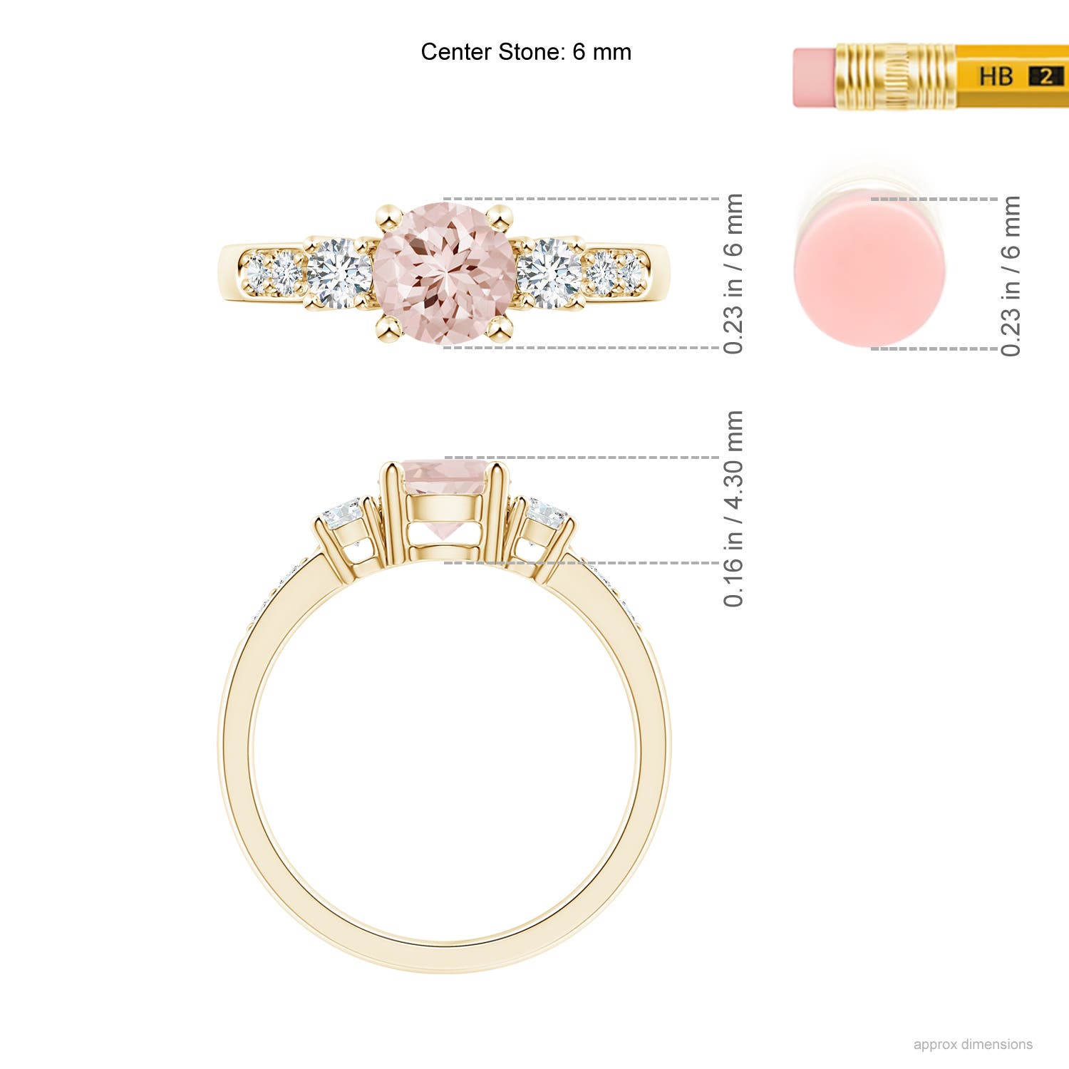 AA - Morganite / 1.03 CT / 14 KT Yellow Gold