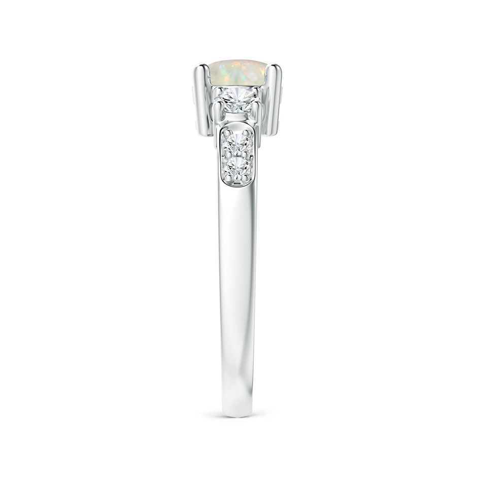 6mm AAA Three Stone Opal and Diamond Ring in P950 Platinum side-2