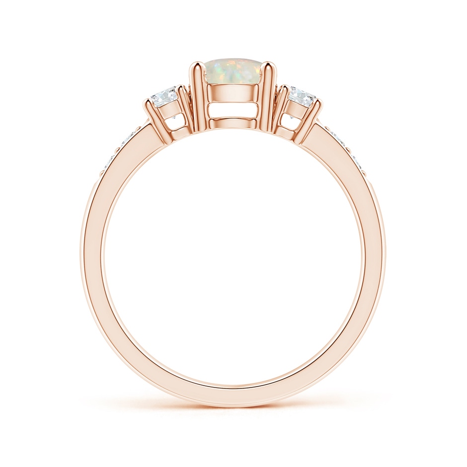 6mm AAA Three Stone Opal and Diamond Ring in Rose Gold side-1