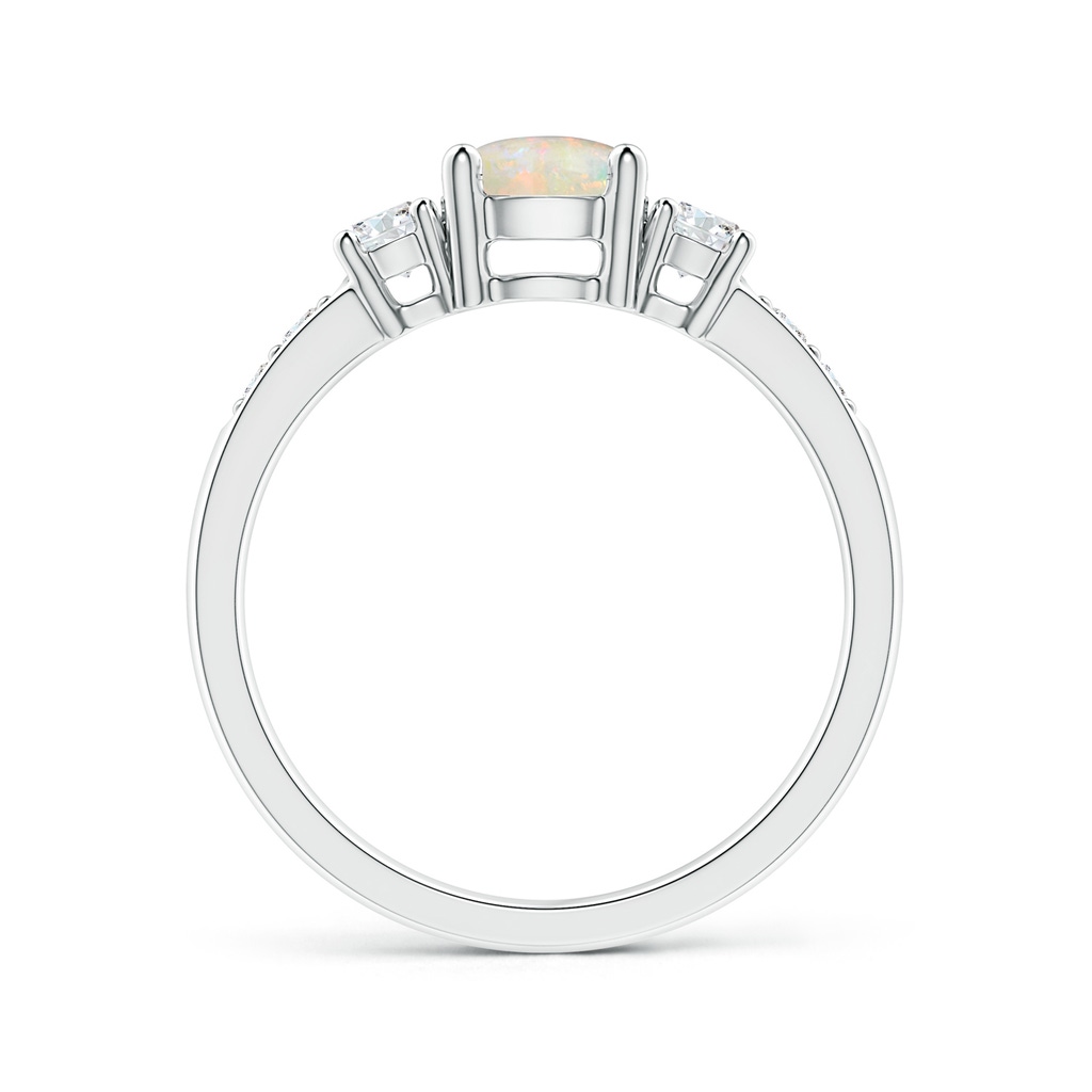 6mm AAAA Three Stone Opal and Diamond Ring in P950 Platinum - side_1