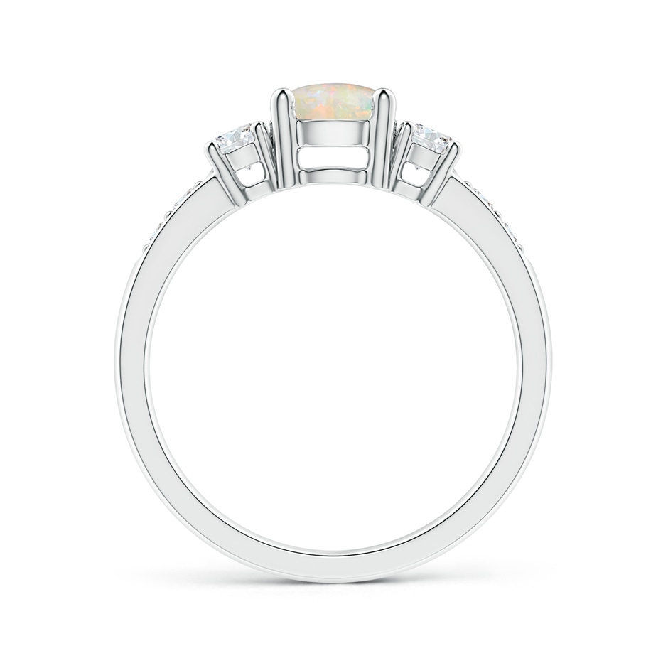 6mm AAAA Three Stone Opal and Diamond Ring in P950 Platinum side-1