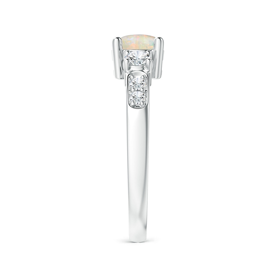6mm AAAA Three Stone Opal and Diamond Ring in P950 Platinum side-2