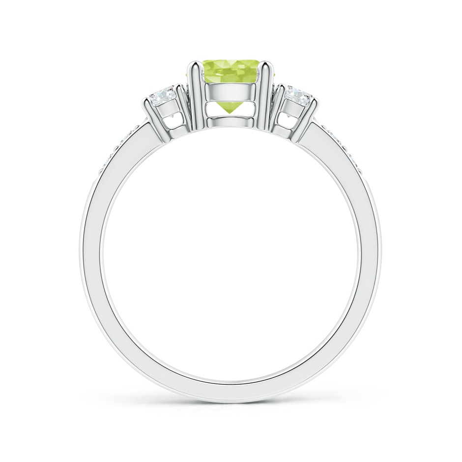 6mm A Three Stone Peridot and Diamond Ring in P950 Platinum side 199