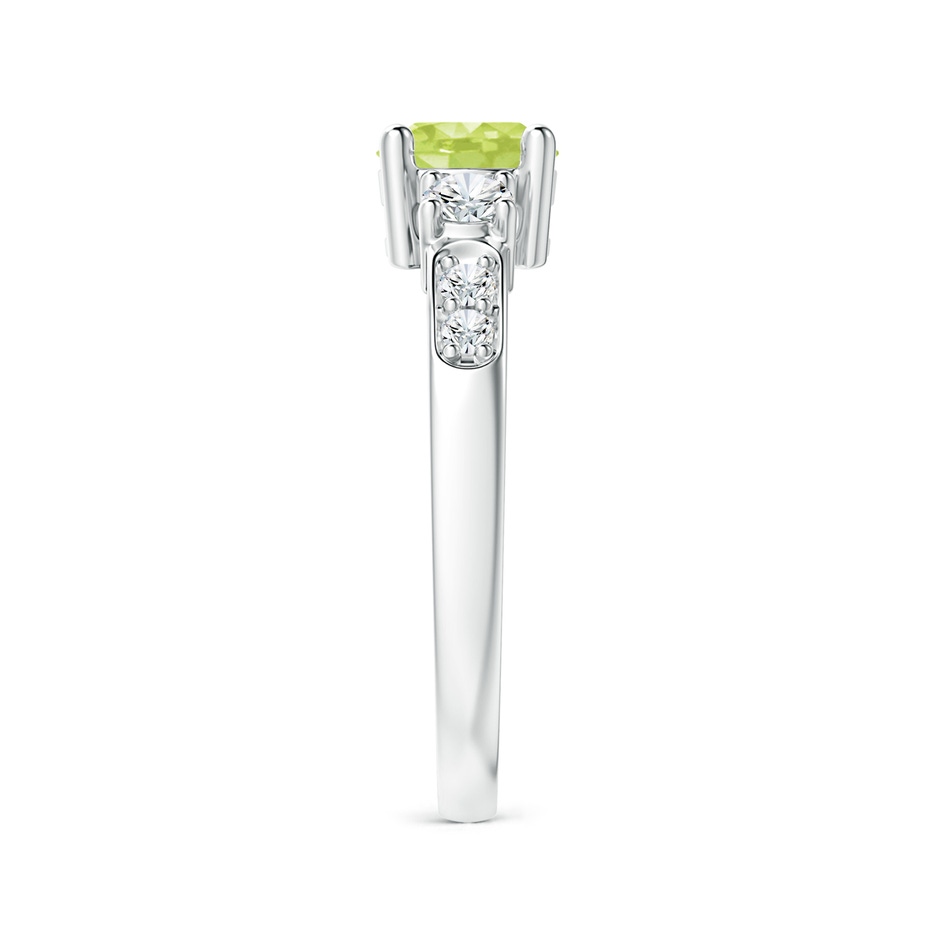 6mm A Three Stone Peridot and Diamond Ring in P950 Platinum side 299