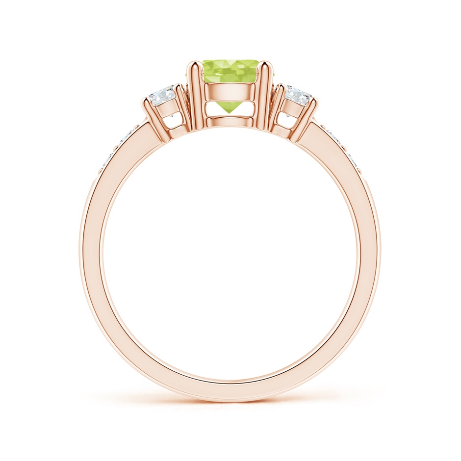 6mm A Three Stone Peridot and Diamond Ring in Rose Gold side 199