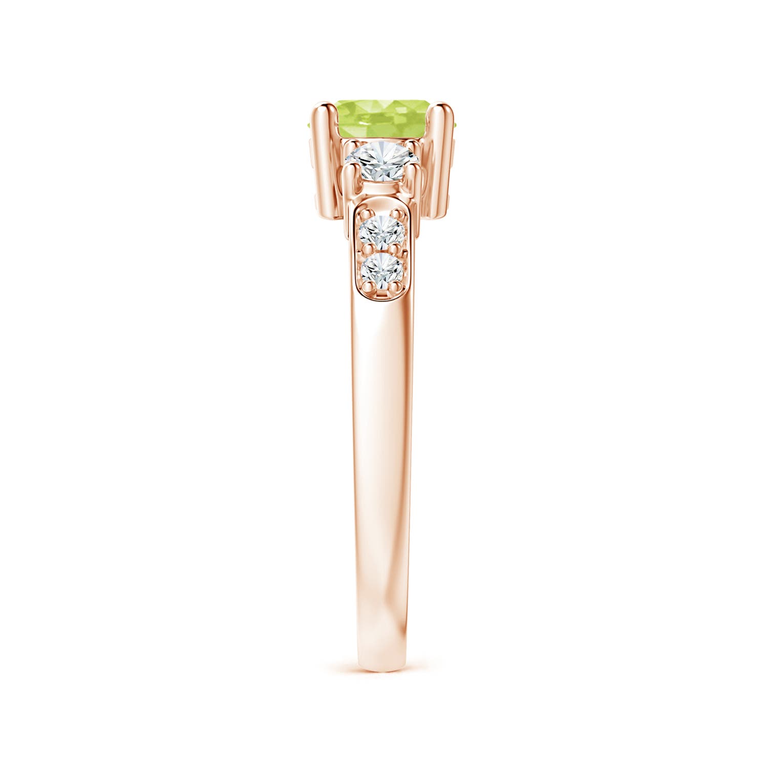 A - Peridot / 1.28 CT / 14 KT Rose Gold