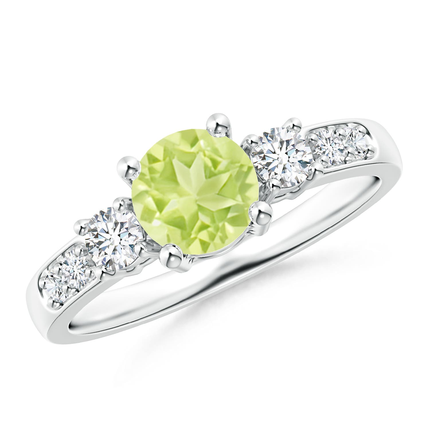 A - Peridot / 1.28 CT / 14 KT White Gold