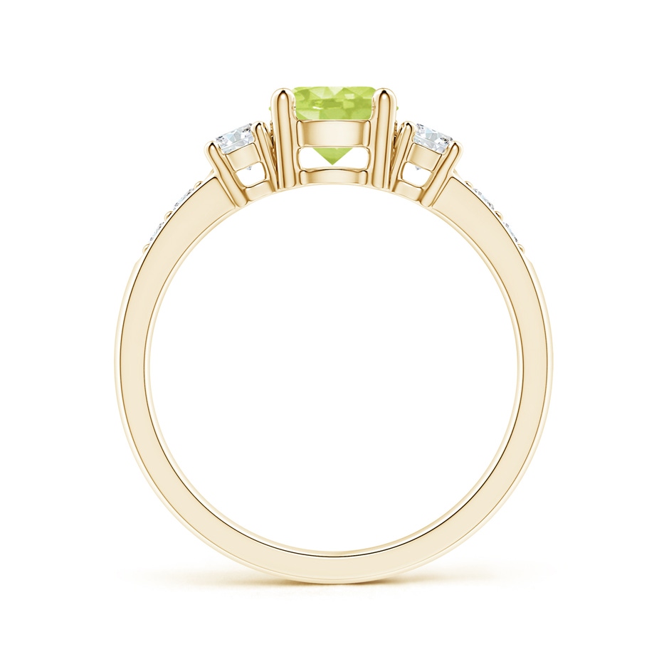6mm A Three Stone Peridot and Diamond Ring in Yellow Gold side 199
