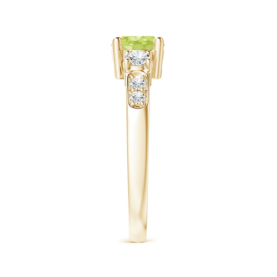 6mm A Three Stone Peridot and Diamond Ring in Yellow Gold side 299