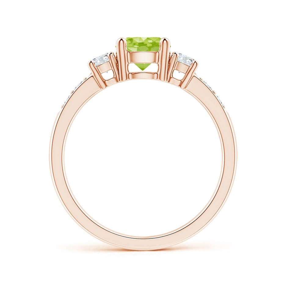 6mm AA Three Stone Peridot and Diamond Ring in 9K Rose Gold side 199
