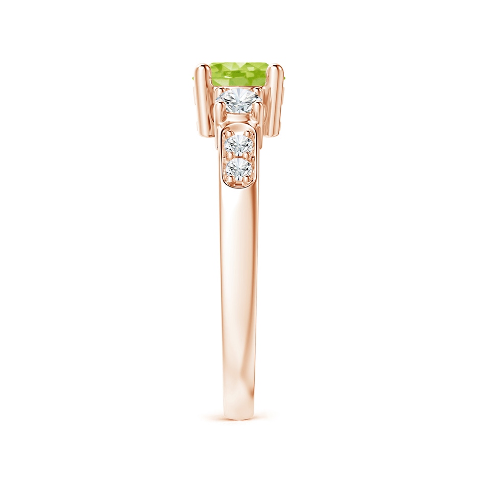 6mm AA Three Stone Peridot and Diamond Ring in 9K Rose Gold side 299