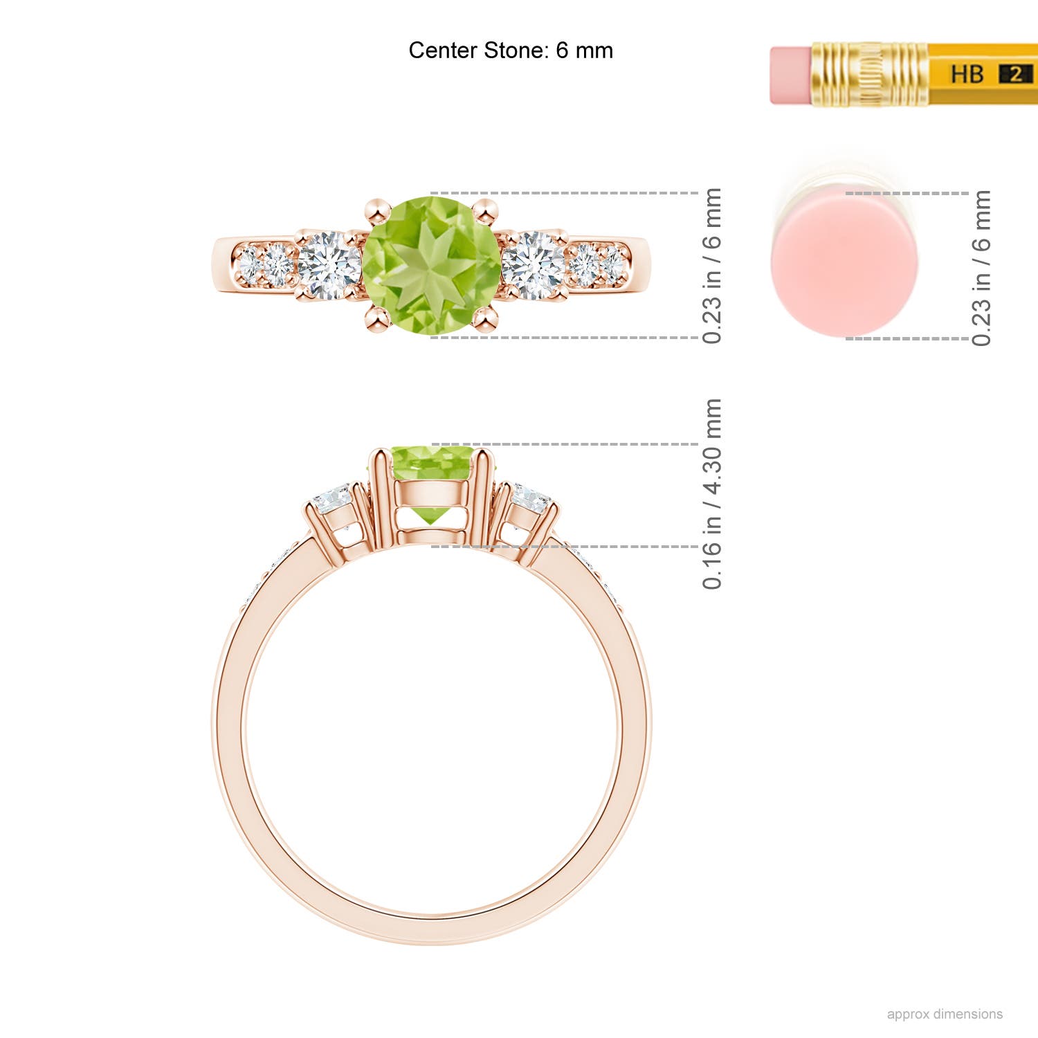 AA - Peridot / 1.28 CT / 14 KT Rose Gold