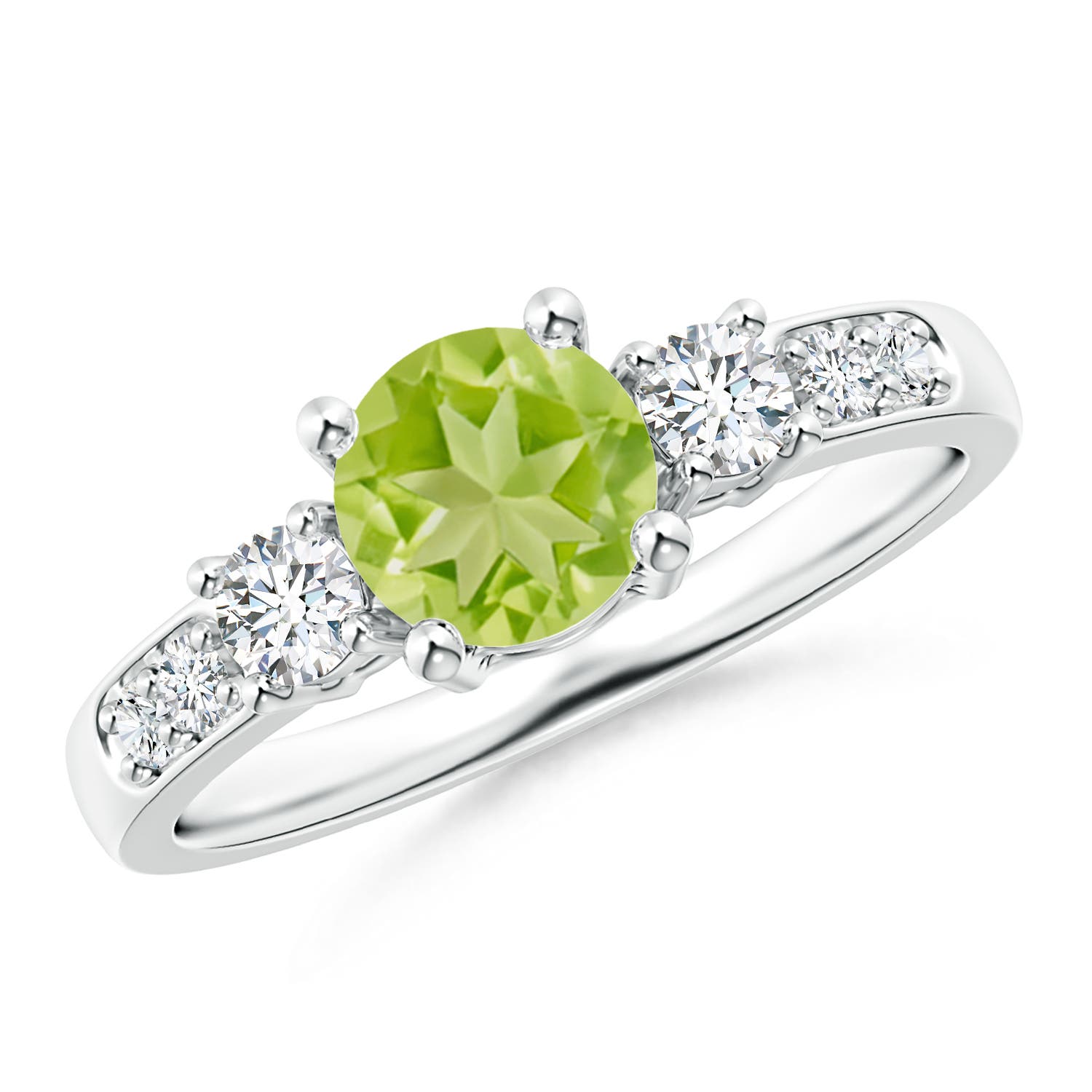 AA - Peridot / 1.28 CT / 14 KT White Gold