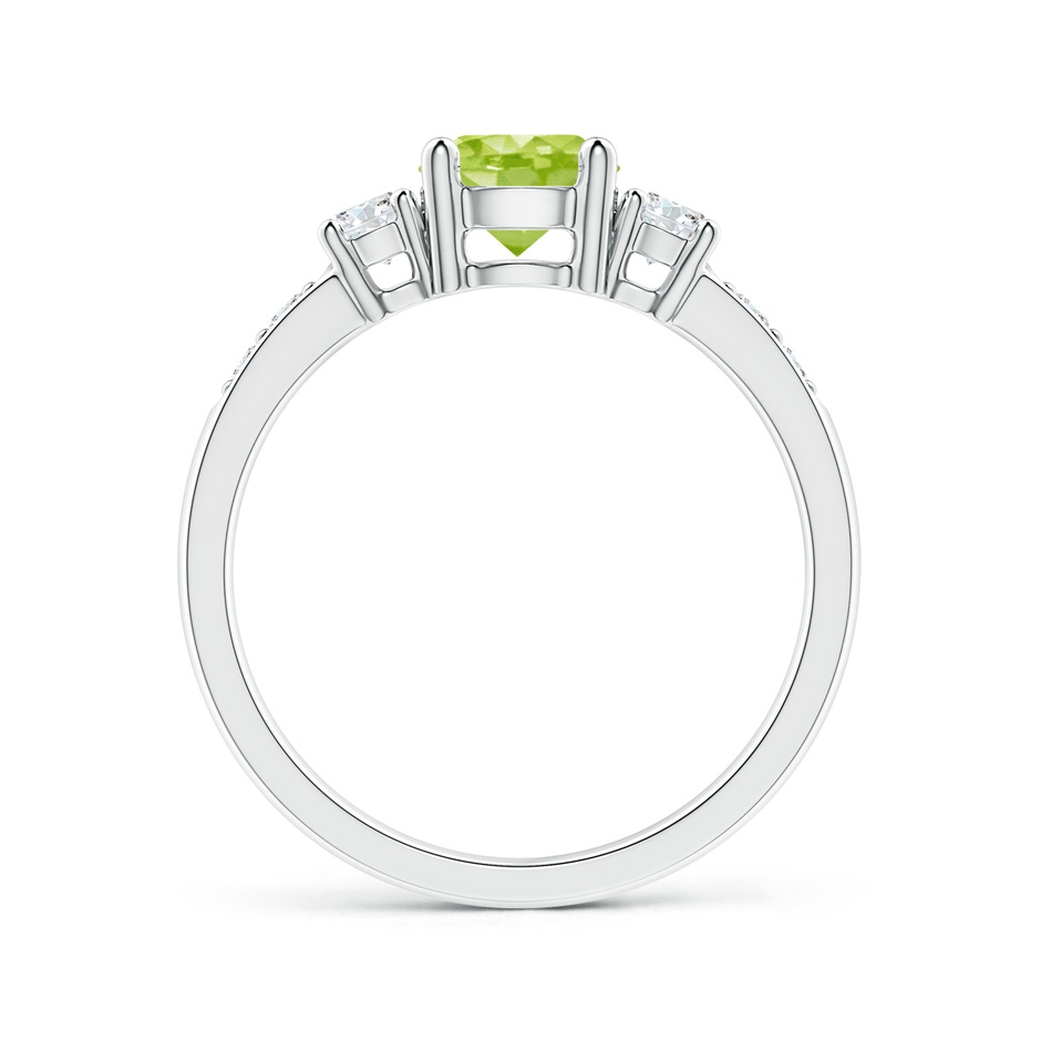 6mm AA Three Stone Peridot and Diamond Ring in White Gold side 199