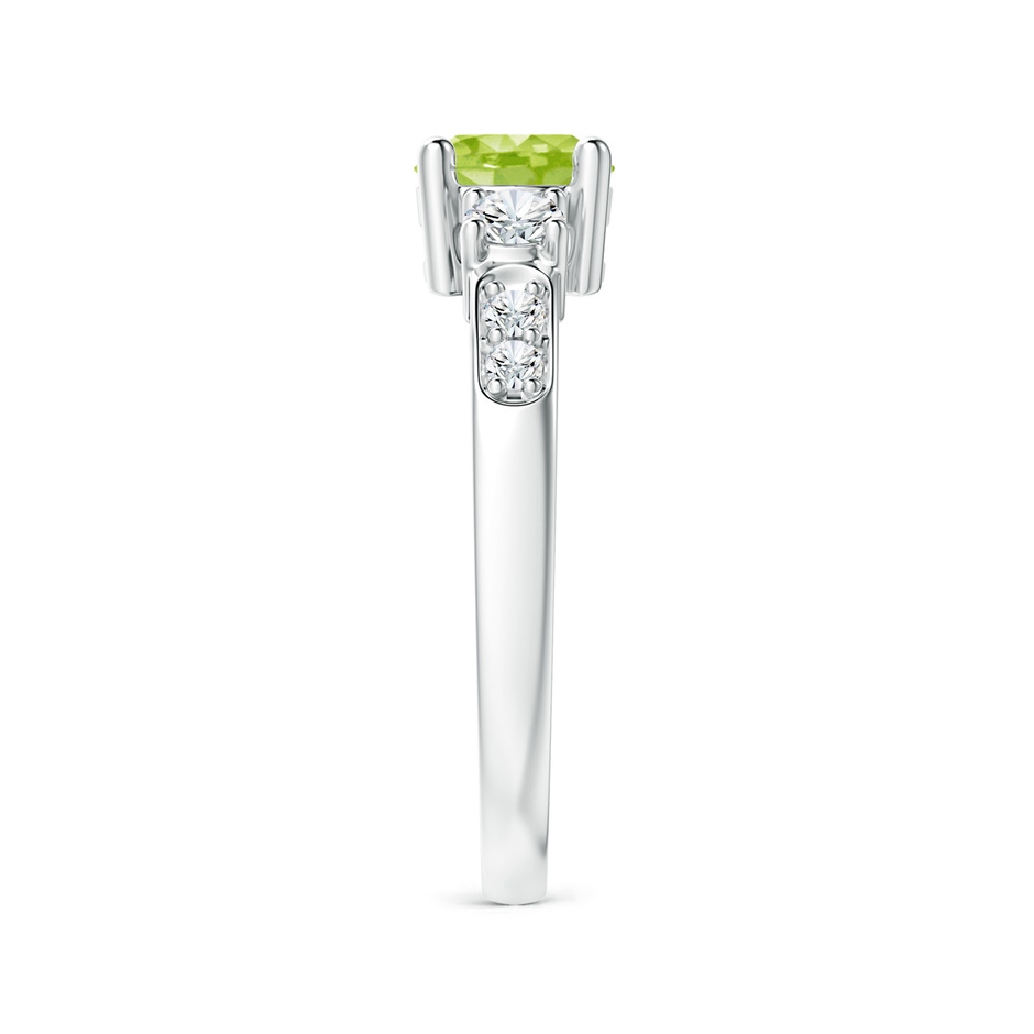 6mm AA Three Stone Peridot and Diamond Ring in White Gold side 299