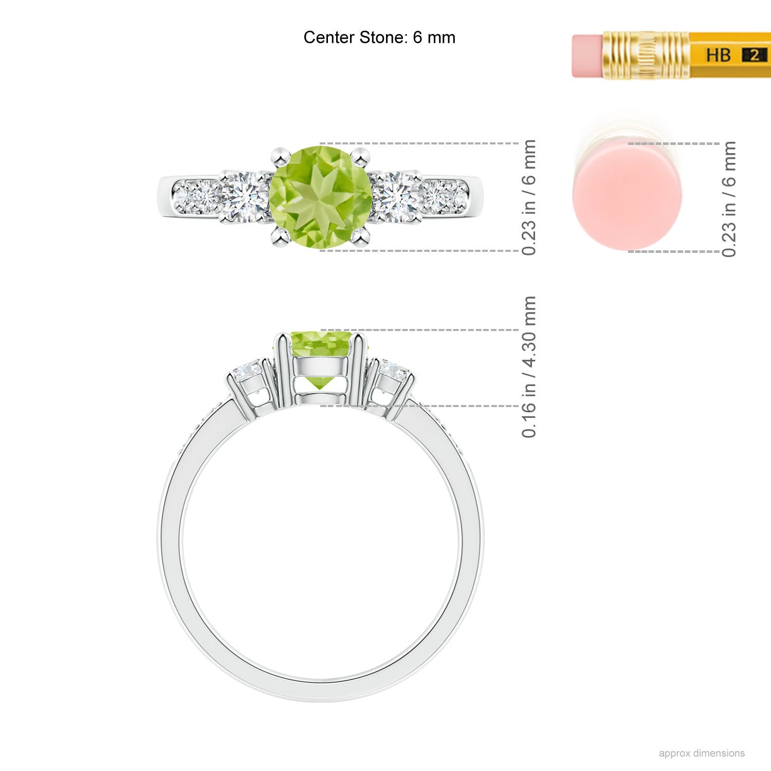 AA - Peridot / 1.28 CT / 14 KT White Gold