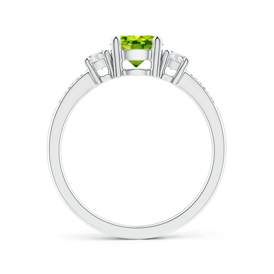 6mm AAA Three Stone Peridot and Diamond Ring in P950 Platinum side 199