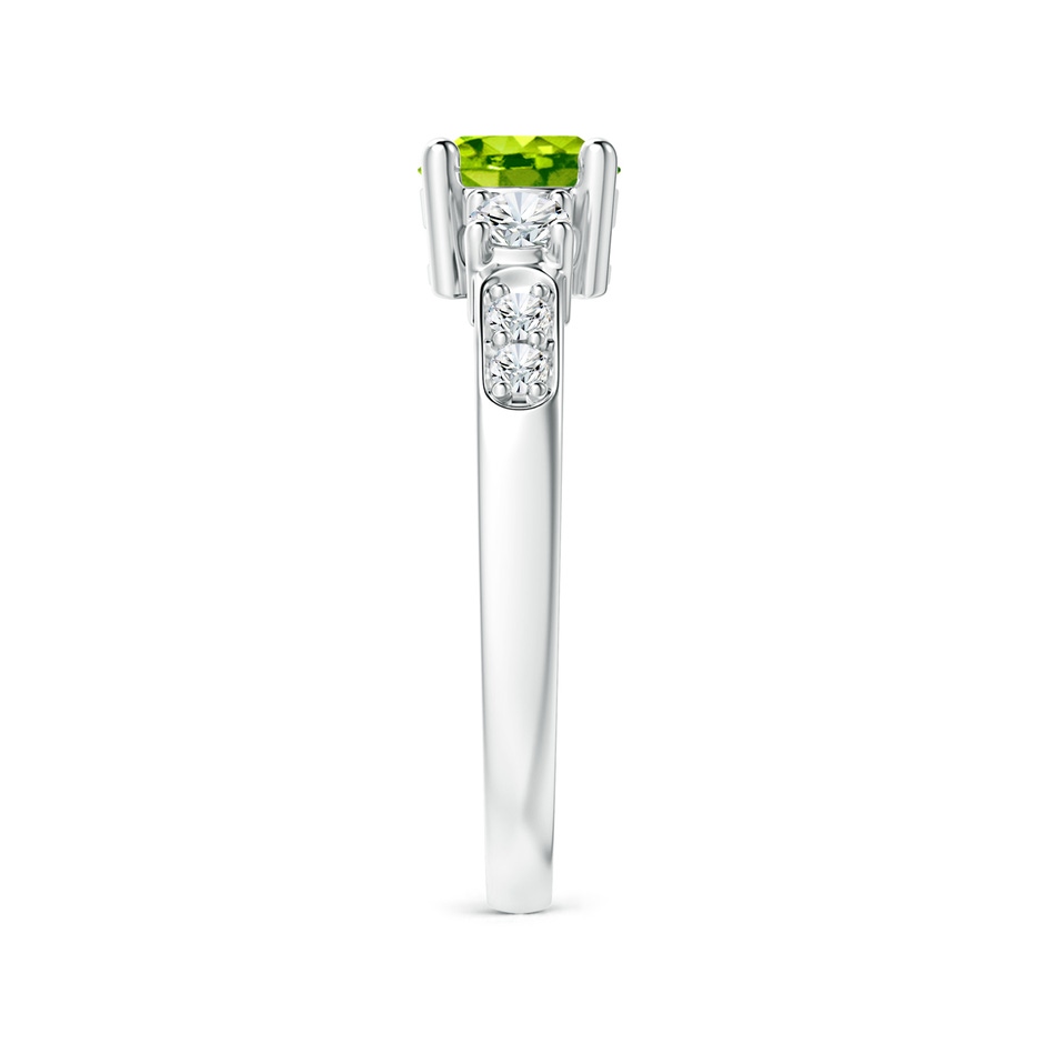 6mm AAA Three Stone Peridot and Diamond Ring in P950 Platinum side 299