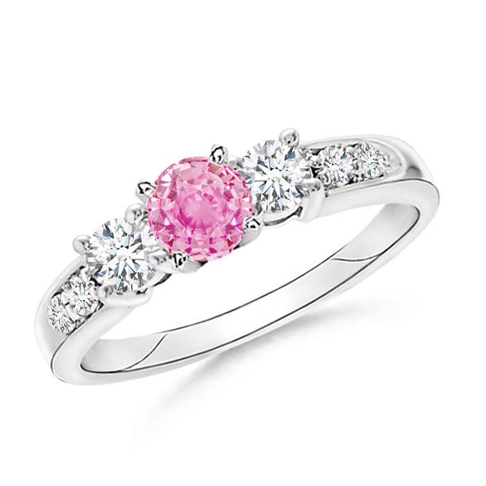 A - Pink Sapphire / 1.33 CT / 14 KT White Gold