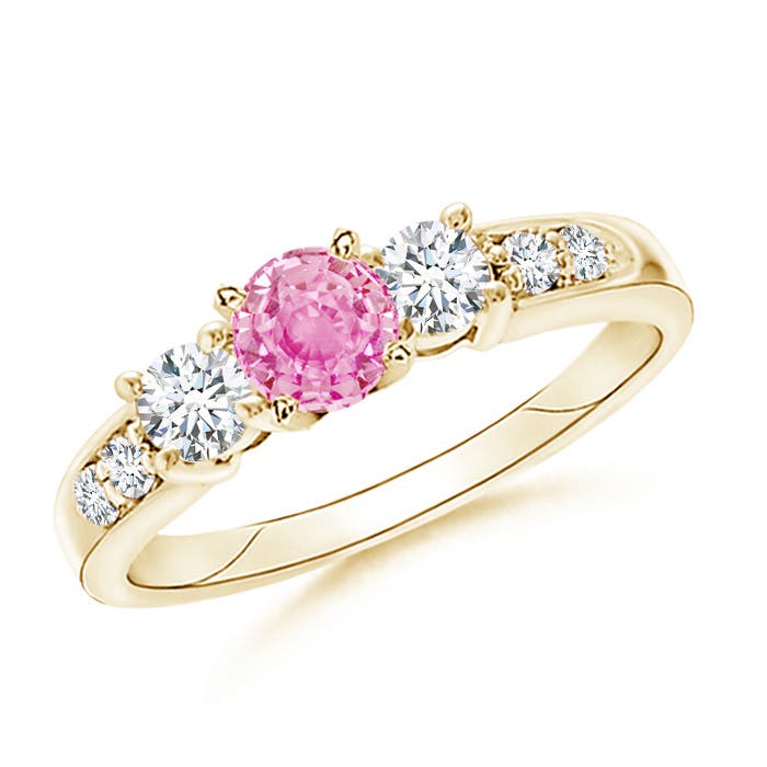 A - Pink Sapphire / 1.33 CT / 14 KT Yellow Gold