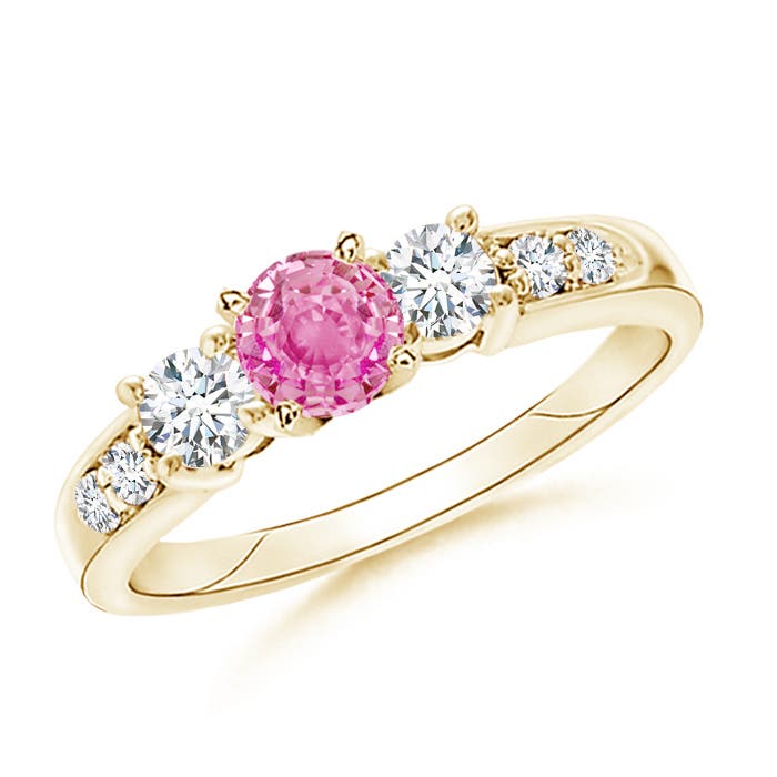 AA - Pink Sapphire / 1.33 CT / 14 KT Yellow Gold