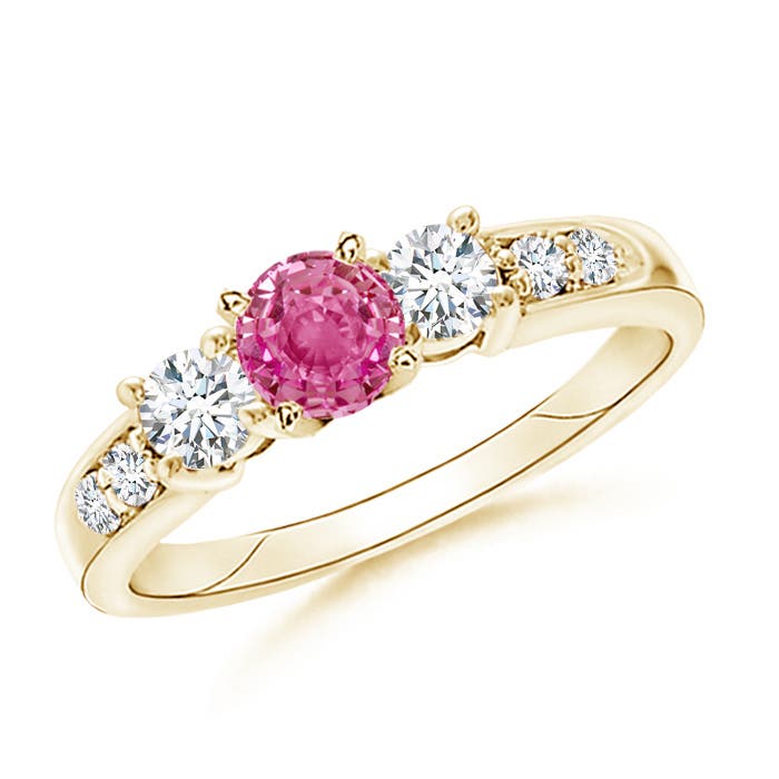 AAA - Pink Sapphire / 1.33 CT / 14 KT Yellow Gold