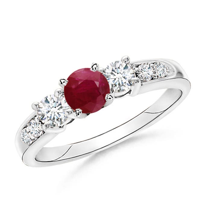 A - Ruby / 1.33 CT / 14 KT White Gold