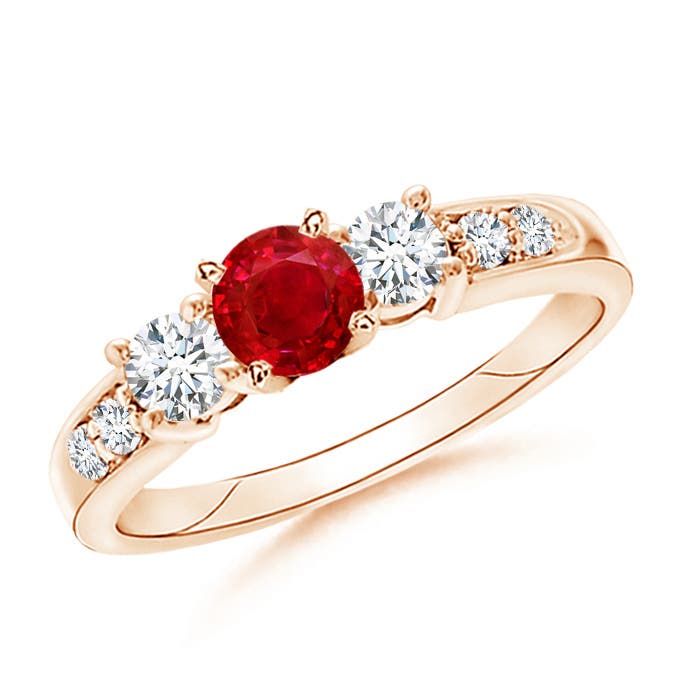 AAA - Ruby / 1.33 CT / 14 KT Rose Gold