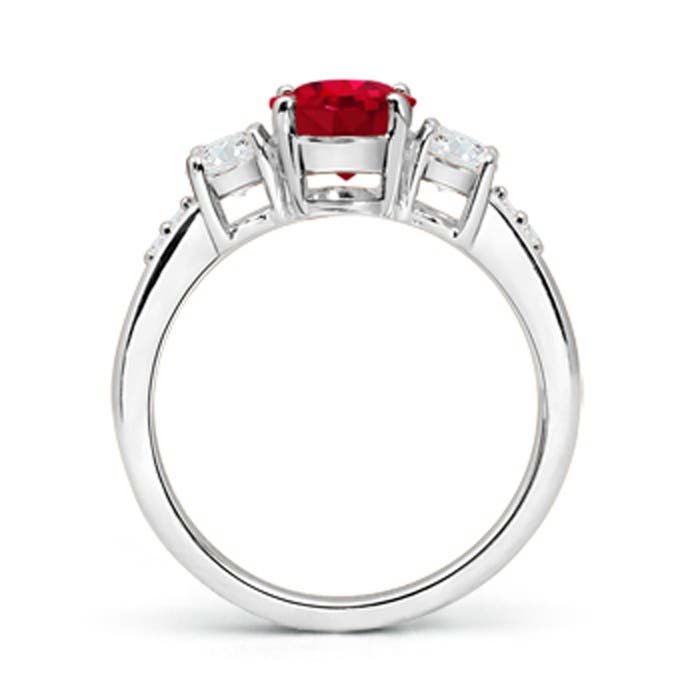 AAA - Ruby / 1.33 CT / 14 KT White Gold