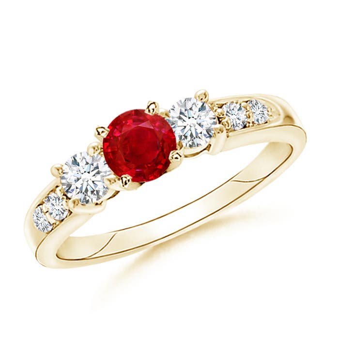 AAA - Ruby / 1.33 CT / 14 KT Yellow Gold