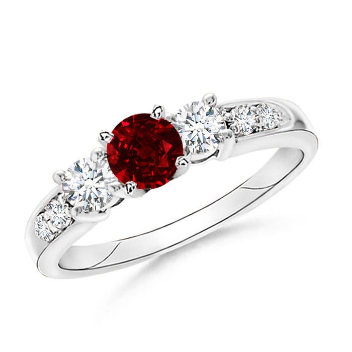 AAAA - Ruby / 1.33 CT / 14 KT White Gold