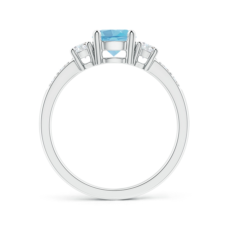 6mm A Three Stone Swiss Blue Topaz and Diamond Ring in P950 Platinum side-1