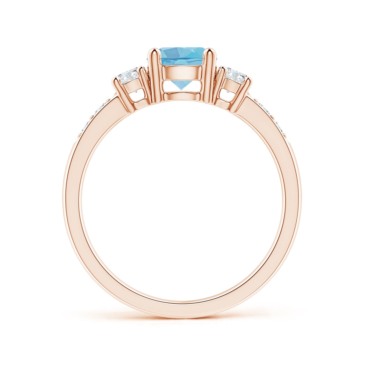 A - Swiss Blue Topaz / 1.28 CT / 14 KT Rose Gold