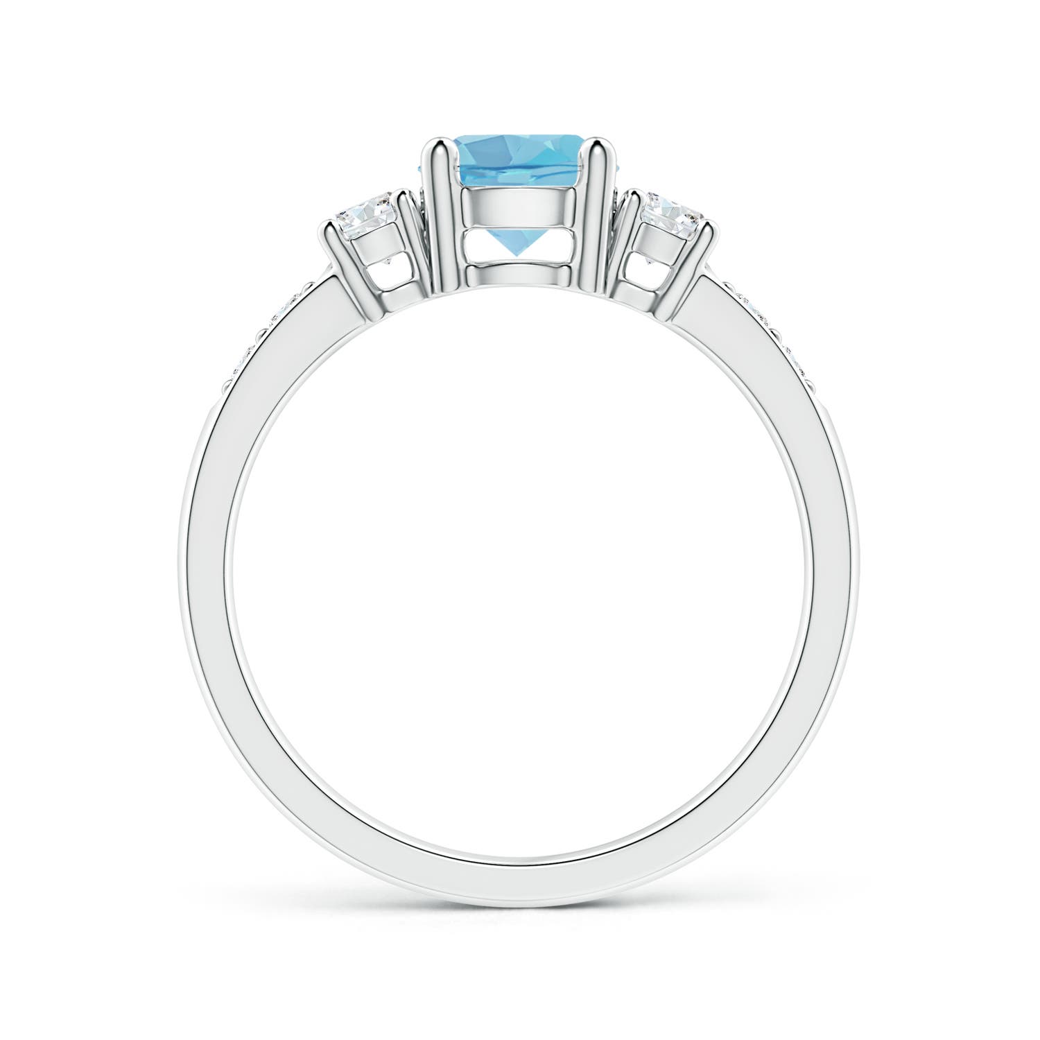 A - Swiss Blue Topaz / 1.28 CT / 14 KT White Gold