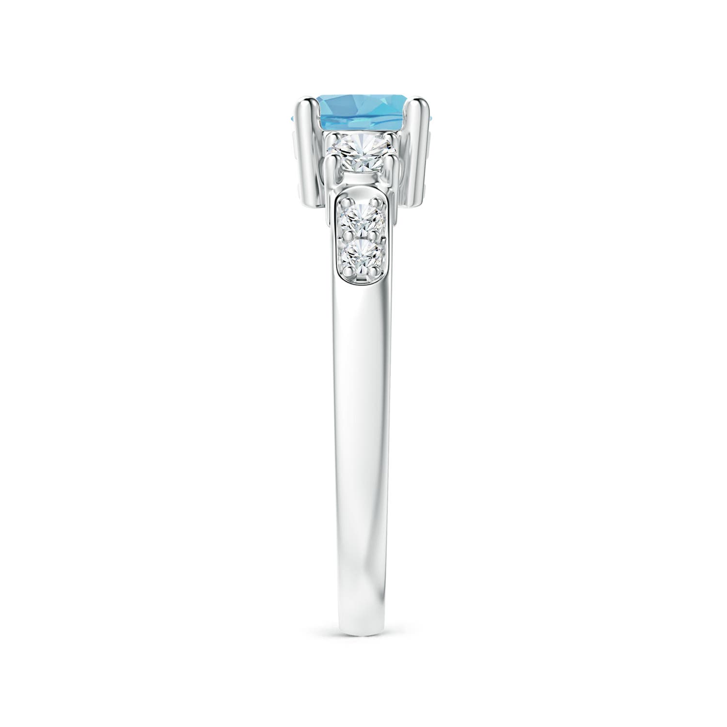 A - Swiss Blue Topaz / 1.28 CT / 14 KT White Gold