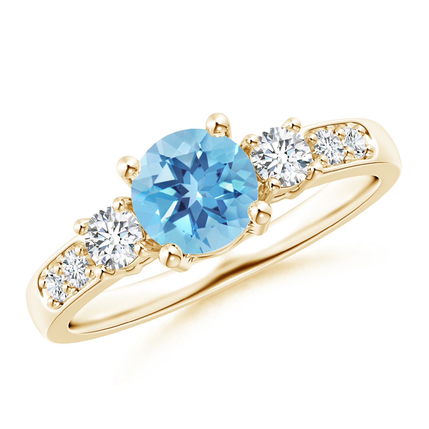 A - Swiss Blue Topaz / 1.28 CT / 14 KT Yellow Gold