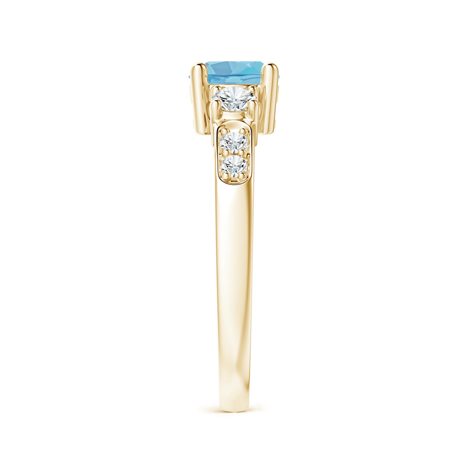 A - Swiss Blue Topaz / 1.28 CT / 14 KT Yellow Gold